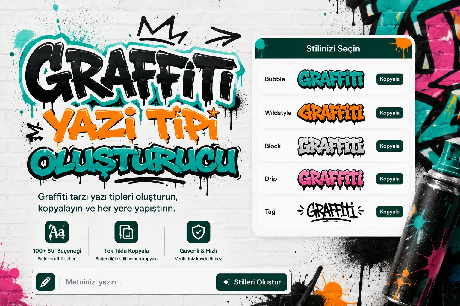 The word Style şu stillerde gösterilmiş: bold, wide and squared street-style fonts